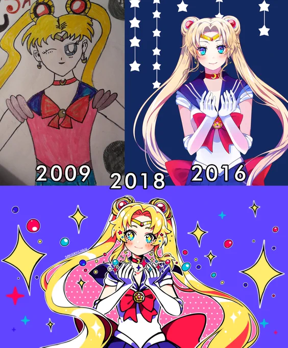 Actually this SM was part of this redraw thing
Style changes are interesting but LMAO Usagi from 2016 took me like 2 days, meanwhile new one was more like a doodle from the beginning and I just cleaned her? 