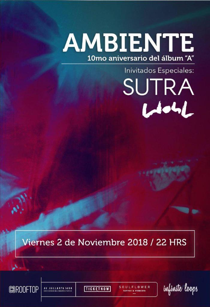 La banda pionera del post-rock mexicano, <a href="/AmbienteBand/">Ambiente</a>, regresa a #Guadalajara para celebrar el décimo aniversario de su álbum debut: A. 

Checa todos los detalles: cgdl.mx/2pCOkGB