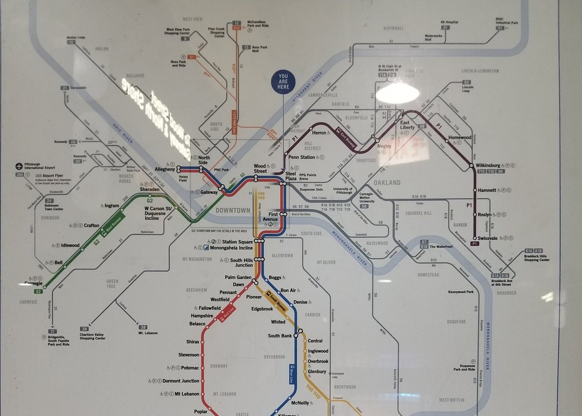beyonddc's tweet image. Pittsburgh has probably America&apos;s most extensive BRT network. 3 busways radiating out from downtown. A thread about them: 1/ #railvolution #rvpgh