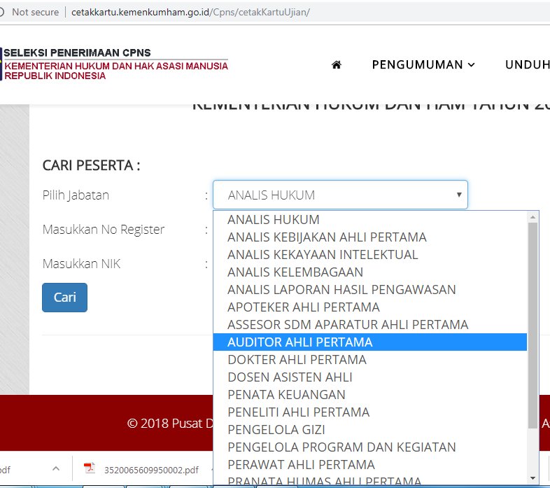 Seleksi Cpns Kemenkumham On Twitter Beberapa Jabatan Yang Sudah Dapat Diunduh Kartu Peserta Ujian Cpns Cek Di Https T Co D1uf7lctw9