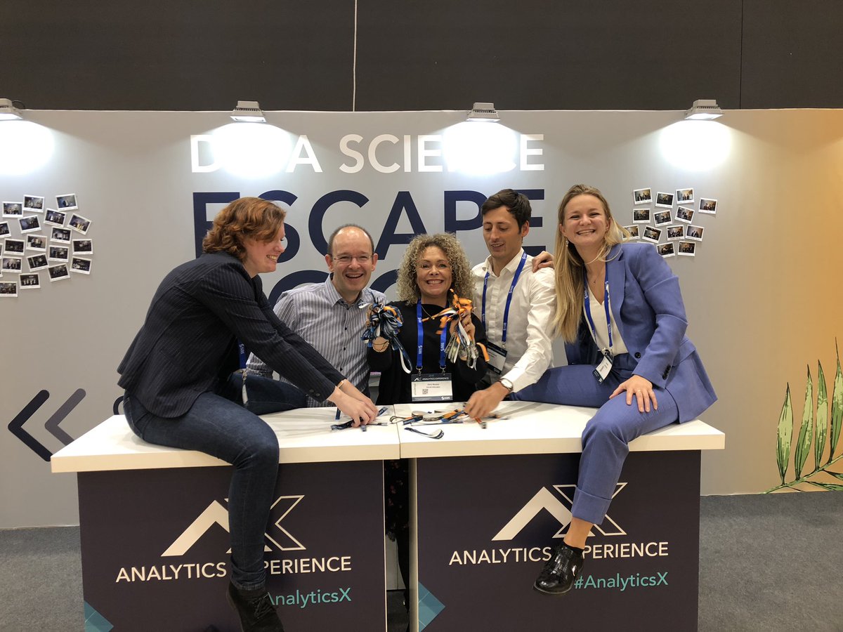 SAS_Netherlands's tweet photo. Game-over. Fun after working hard for the many #dsescaperooms. Great teamwork! #AnalyticsX #innovation https://t.co/KuPje1HgAL