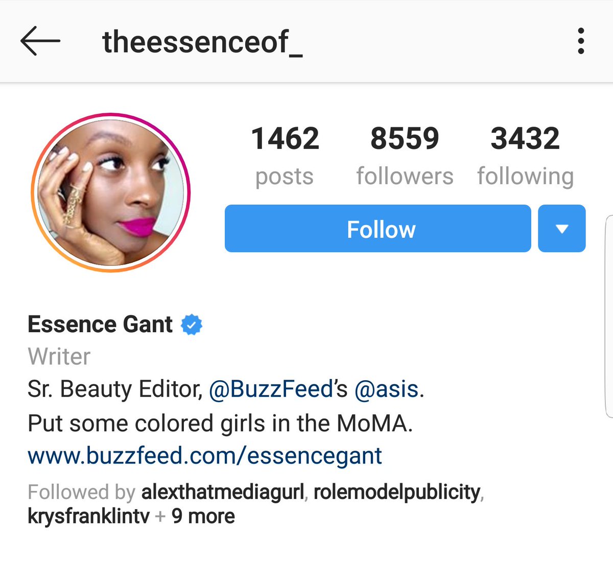 Essence GrantIG: theessenceof_WriterSr. Beauty Editor at BuzzFeed + Asis