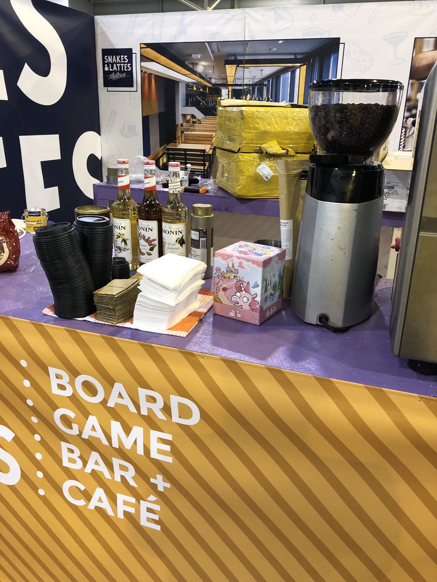 Coffee and games are waiting for you tomorrow on the <a href="/Snakesandlattes/">Snakes & Lattes</a> / <a href="/MorningPlays/">Morning</a> booth!! #F131 #hall1 #Spiel18