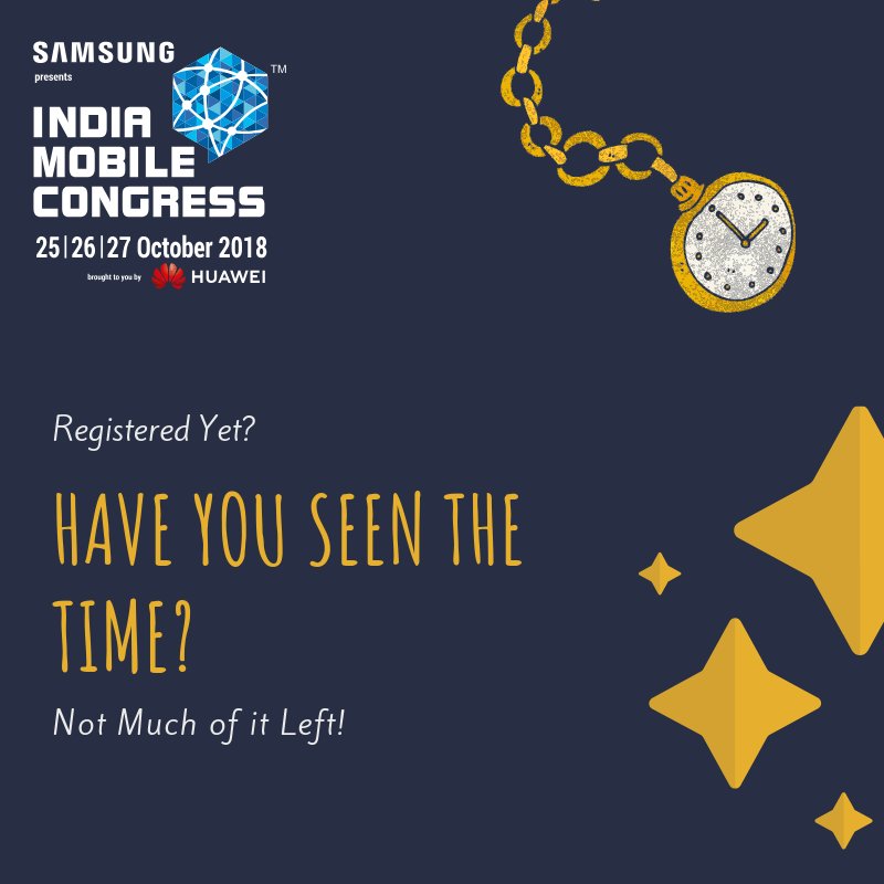 exploreIMC's tweet photo. It is the last day to register for #IMC2018 - the largest #mobile and #technology event in #India and South Asia

The biggest #tech #conference covers everything from #5G to #IoT and from #Artificialintelligence to #SmartCities

Stop whatever you're doing and register. https://t.co/DG2AlzJosa