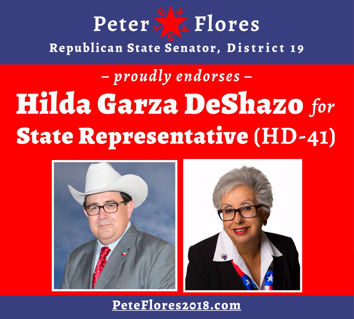 HildaForTexas's tweet photo. Thankful to have the support of newly elected @PeteFlores_TX! Thank you for your confidence in my leadership. We’re counting on the same momentum that carried you, to push us over the top this November. #ImWithHilda #TheONEfor41 #PathToVictory https://t.co/nUAlkoKr8p