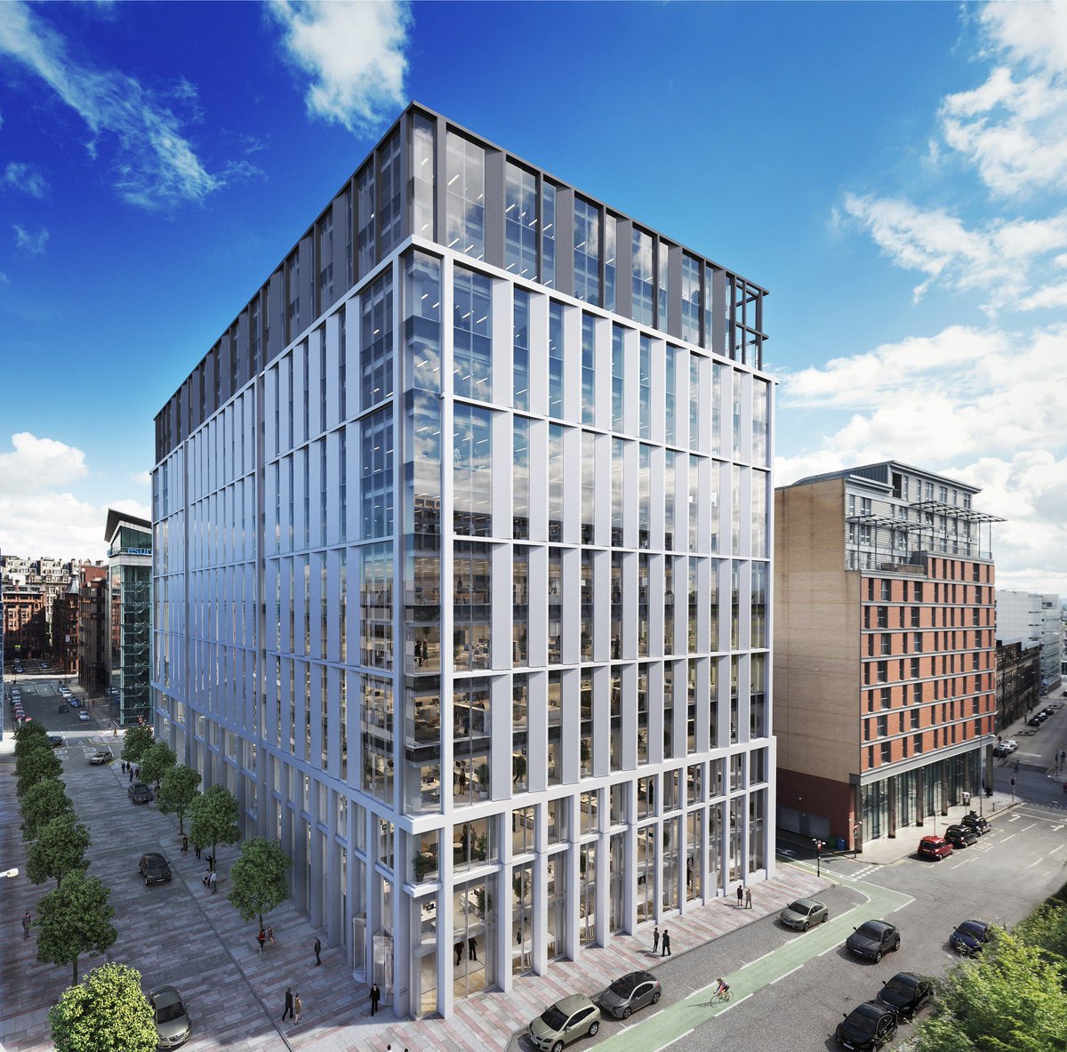 We’ve appointed specialist contractor <a href="/DemmasterD/">DemMaster Demolition</a> to commence demolition of existing building Corunna House at 25-39 Cadogan Street in #Glasgow in preparation for construction of The Grid. bit.ly/2qa6Rub