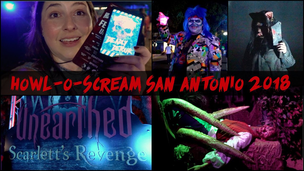 discoliz's tweet photo. Part Two of our Howl-o-Scream San Antonio experience is now live! Join us for walkthroughs of ALL four houses, with the Deadly Detours extra scenes! We seriously had the BEST time, and I got scared so many times! 🧡 💀#howloscreamtx! https://t.co/V5jXS85gTr https://t.co/S2tfxTFfKJ