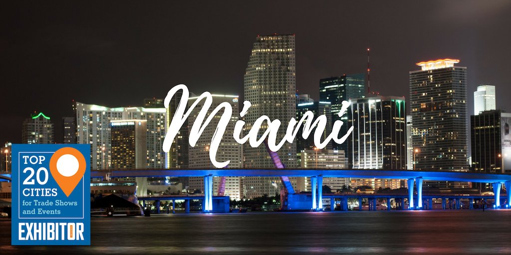 EXHIBITOR's tweet photo. Congrats to #Miami on being named among the country's top cities for trade shows and events! @TheMiamiBeachCC  @CityofMiami  @MiamiDadeCounty #MiamiBeach #Florida #tradeshows #meetings #events https://t.co/r8e6HE1Gwf https://t.co/FH2I7D5wx6