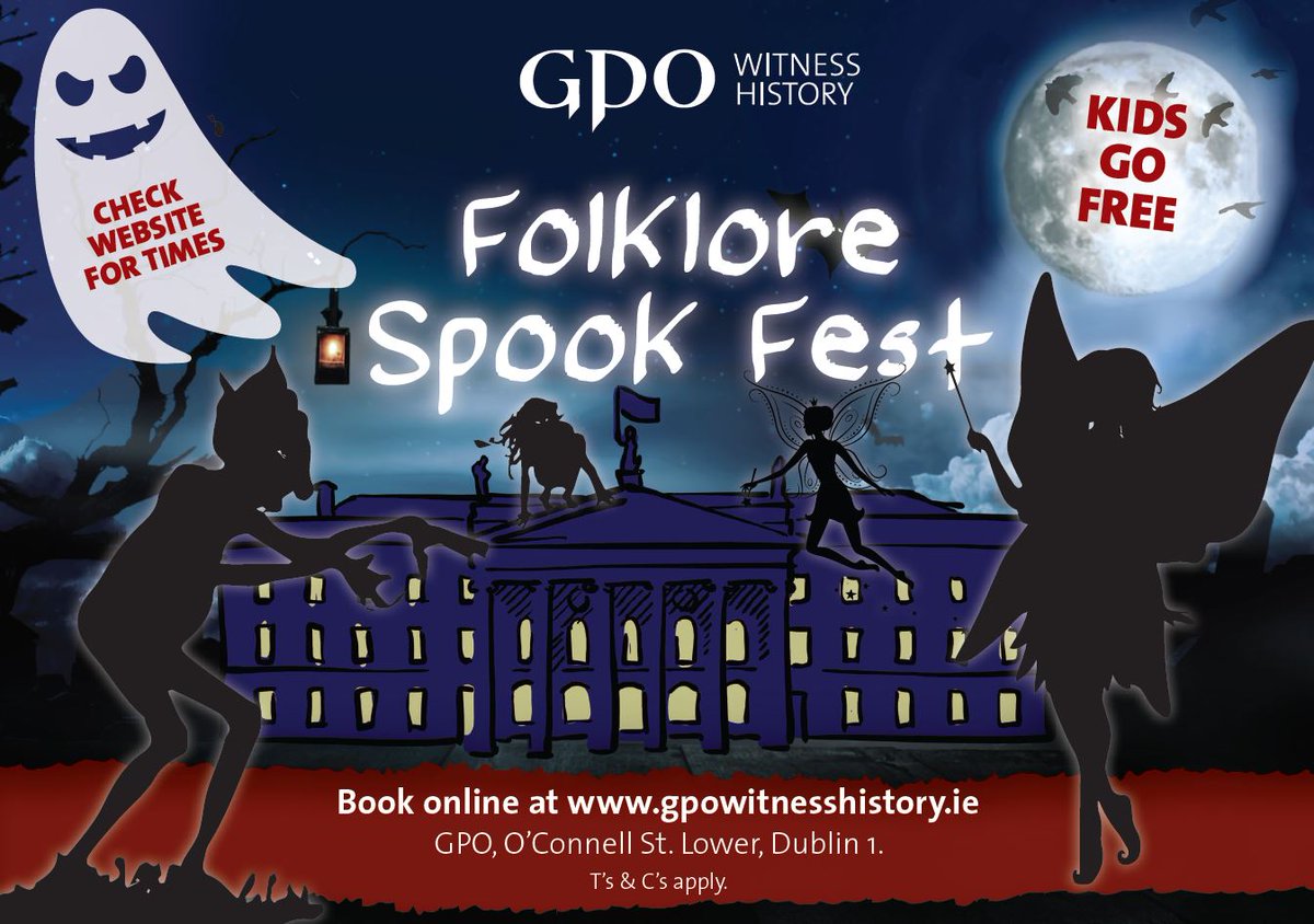 gpowithistory's tweet photo. We will be hosting a #FolkloreSpookFest this October mid – term, a family friendly event that is sure to thrill, frighten and delight all those involved!! Places are limited so book your space on our website! #GPOWitnessHistory #GPOEvents https://t.co/zbR7ICa2Ba https://t.co/1HQmwKcTfE