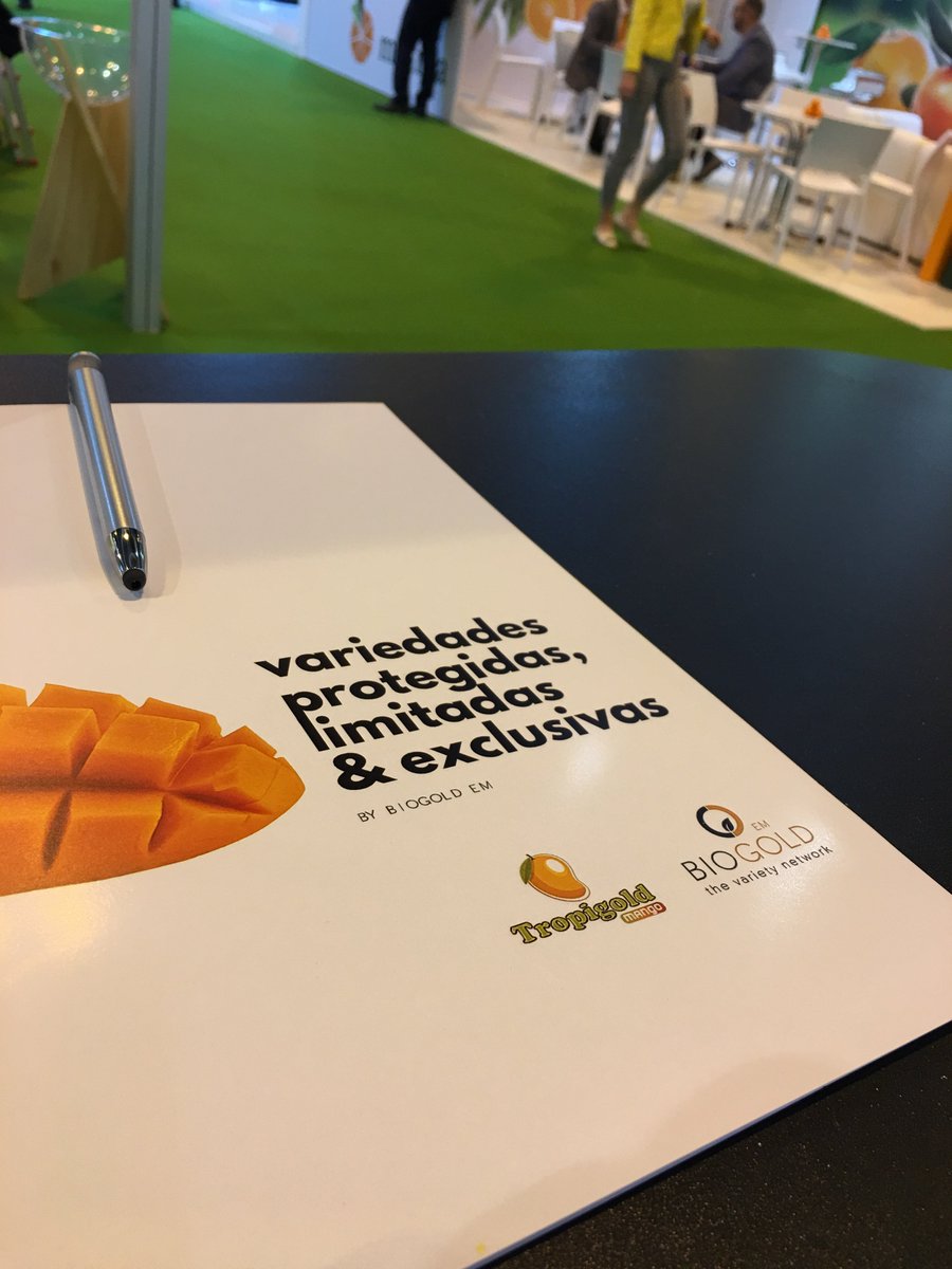BIOGOLDEM's tweet photo. Fruit Attraction 2018!

Todo un éxito de BIOGOLD EM y sus variedades protegidas de Mango sin fibra y extra temprano, granado roja extra temprana, cítricos y níspero resistente a la mancha púrpura y de gran calibre.

Nos vemos mañana!

#fruta #fruits #FruitAttraction10years https://t.co/9rarGw2VEB