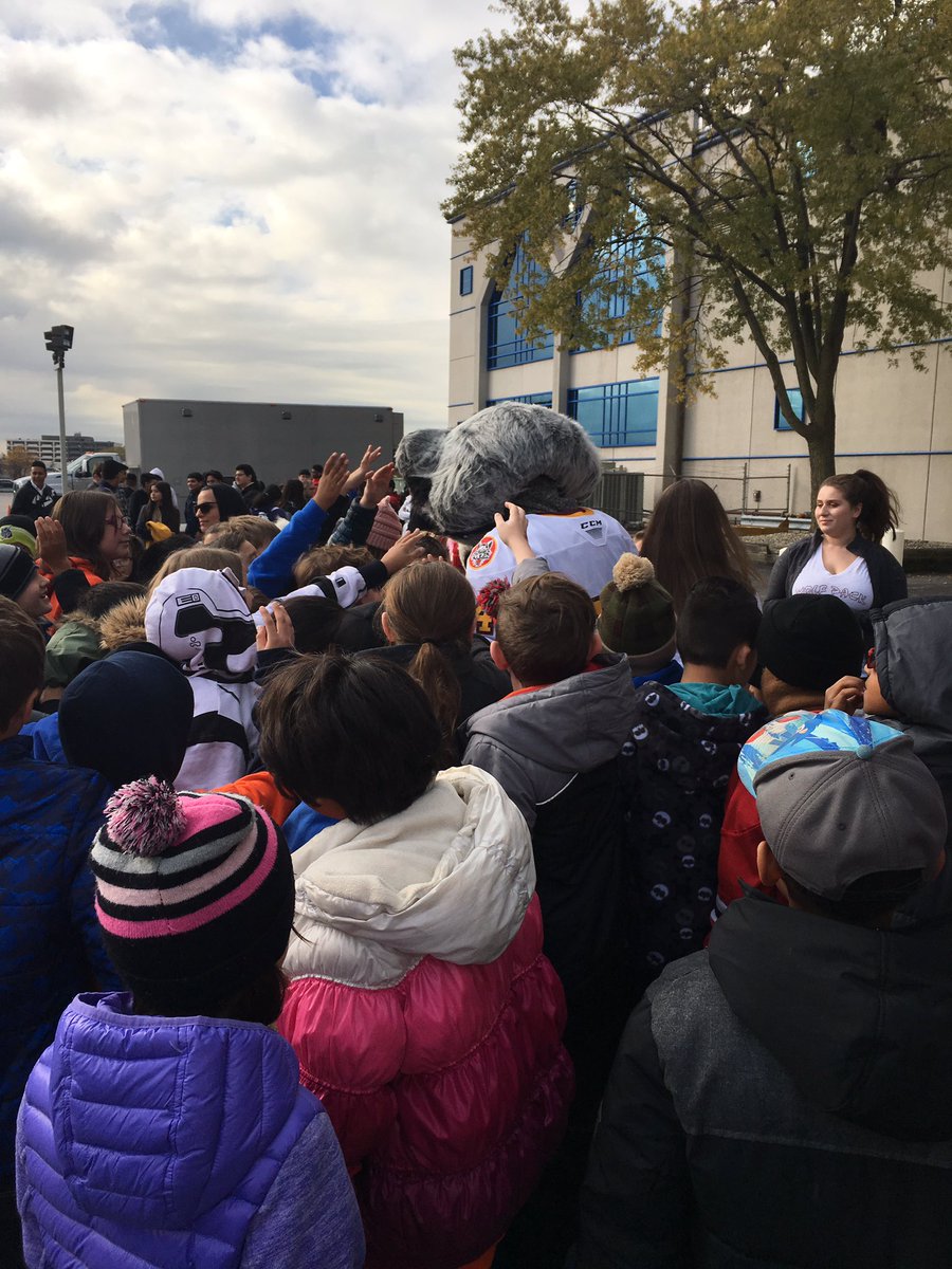 collurateach's tweet photo. Field trip fun before the game started! Learning how math and science play a part in sports. Go Skates! Go Wolves! #swd123 #d123 #Chicago_Wolves #STEM https://t.co/zWABwUPmAO