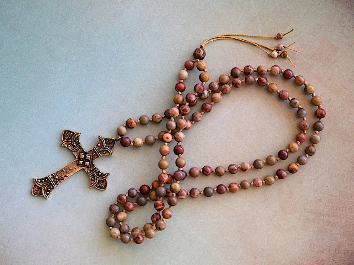 DayJewels's tweet photo. Excited to share the latest addition to my #etsy shop: Antiqued Gold Brass Cross Pendant, Knotted Multi Tone Jasper Necklace https://t.co/OPIS2aaSZT #jewelry #necklace #rainbow #women #no #bronze #round #bohohippie #beadednecklace https://t.co/AYpIqL8442