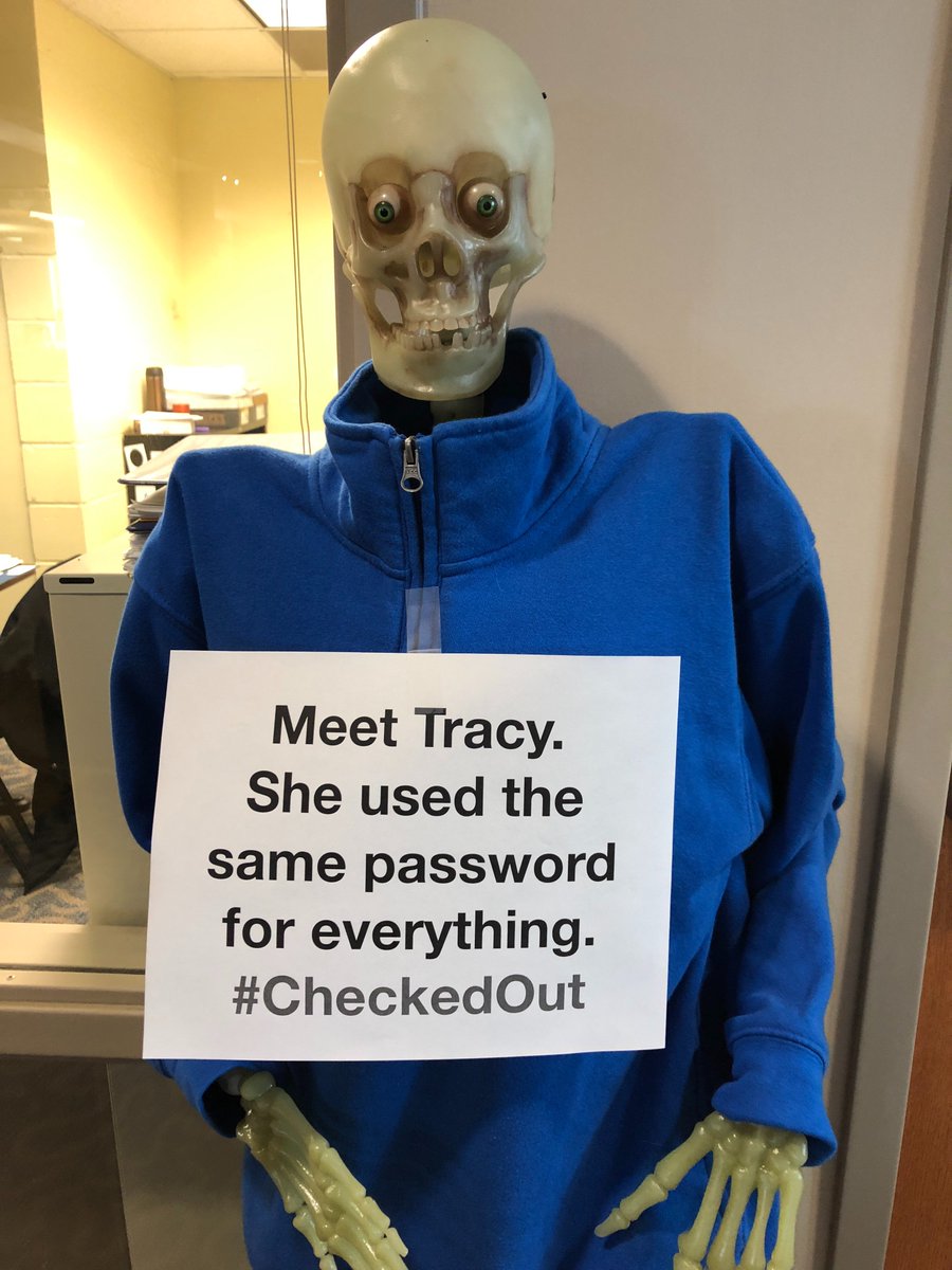 mariantars's tweet photo. A secure password contains letters, numbers and symbols; upper and lower case letters; and no dictionary words. Note: Password123 is NOT secure. 😜 #CheckedOut https://t.co/Gg77pfSyQx