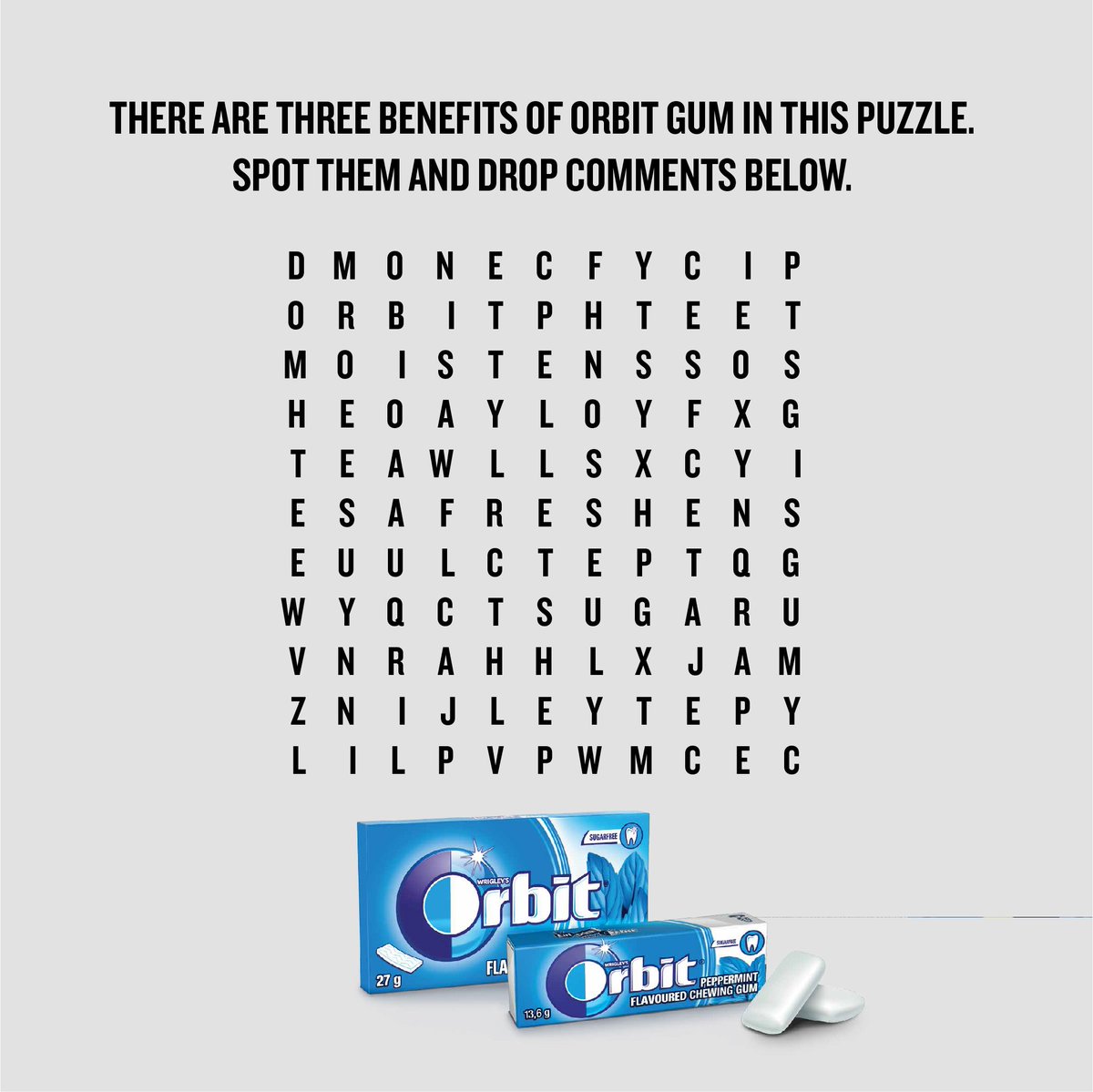 OrbitGumNG's tweet photo. There are three benefits of Orbit Gum in this puzzle. Spot them and drop comments below.
#TimeToShine https://t.co/0BVRIQR9vq