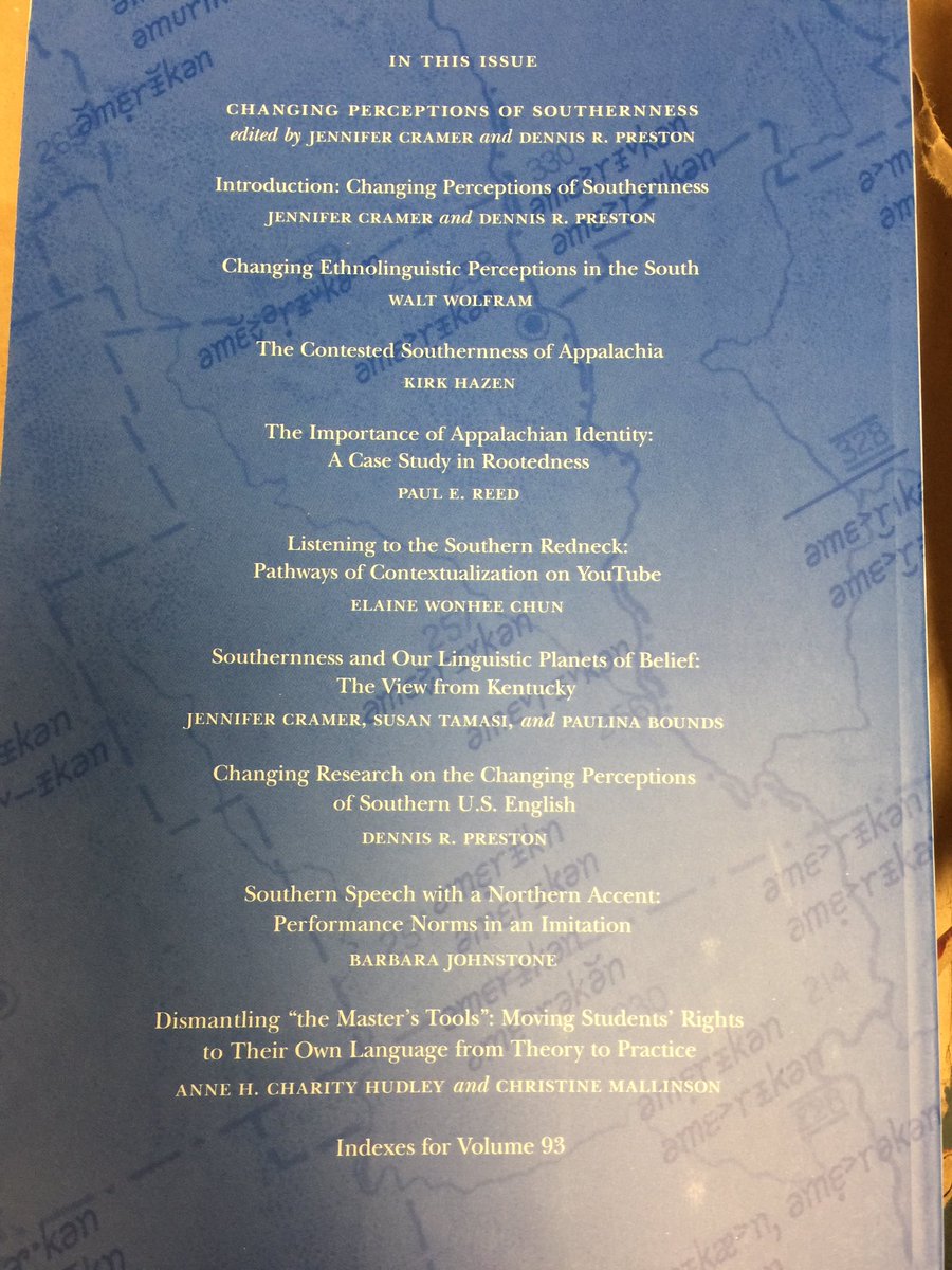 perj44's tweet photo. Nice surprise in the mail today! And, to be in a journal with so many who have influenced me and my scholarship is quite humbling #AppEng #AmericanSpeech #MountainMan https://t.co/EI3VtftwrY