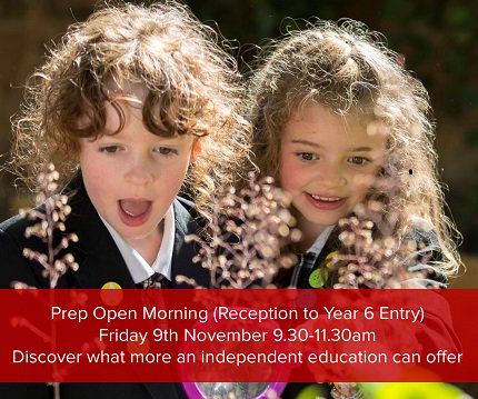 Are you looking at primary school options or know someone who is? Discover what more an independent education can offer at our Prep Open Morning on Fri 9th Nov 9.30-11.30am for Reception to Year 6 entry. Find out more and register online at: bit.ly/2O4R9Ln.