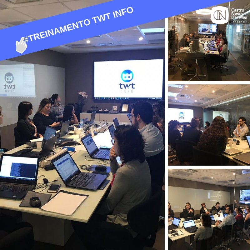 twtsoftware's tweet image. A #Inovação está chegando no escritório Castro Neves Dal Mas Advocacia!
 Este é o primeiro treinamento da TWT INFO para a Equipe Jurídica do escritório. Estamos em processo de implantação do sistema #ADVWIN.