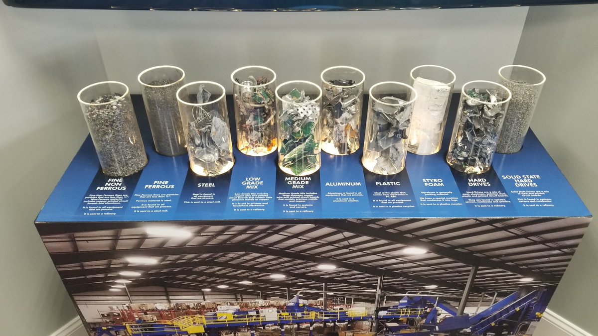 epcusa's tweet photo. IT Asset Disposition yields a variety of materials. Take a look at this display to get a quick glimpse at them all! #ElectronicRecycling #ITADServices #DataDestruction https://t.co/Af0ug1qaKM