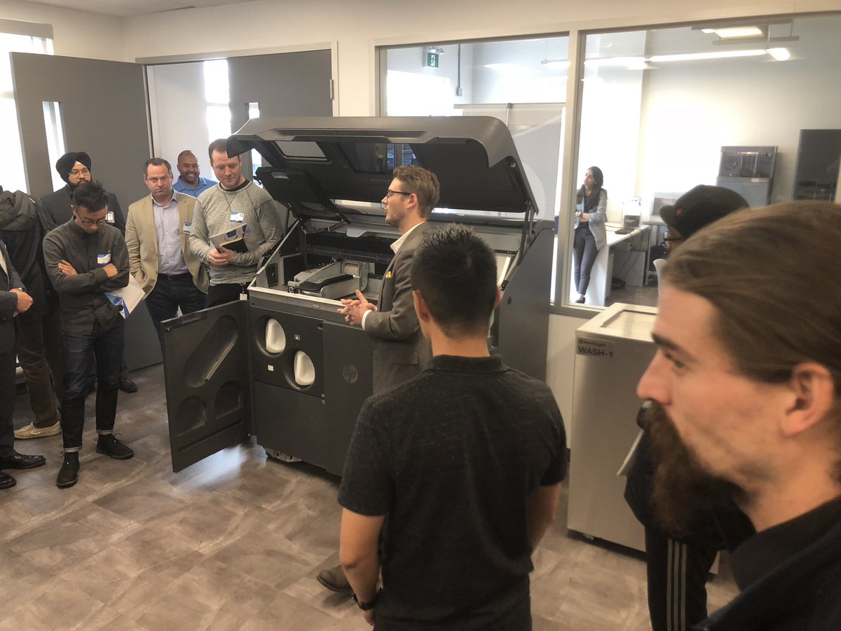 DougAngusLee's tweet photo. We’re showing the new full colour @HP 580 Multi Jet Fusion  #3dprinter today @CADMicro  to our customers looking for advanced prototyping and production of end use parts. https://t.co/5T3UIRAVk1
