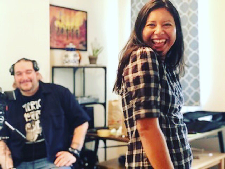 PrincessP_film's tweet photo. Our fearless #director, #MaritzaGomez! @MassGrave for the DP win! #princessproblems @brittneyleeham #princessproblemsfilm #bleeproductions @kellyremenik #princessparties #shortfilm #femalerolemodels #crowdfunding #dreambigprincess #indefenseoftheprincess #femalefilmmakers https://t.co/mtIAZGg50b