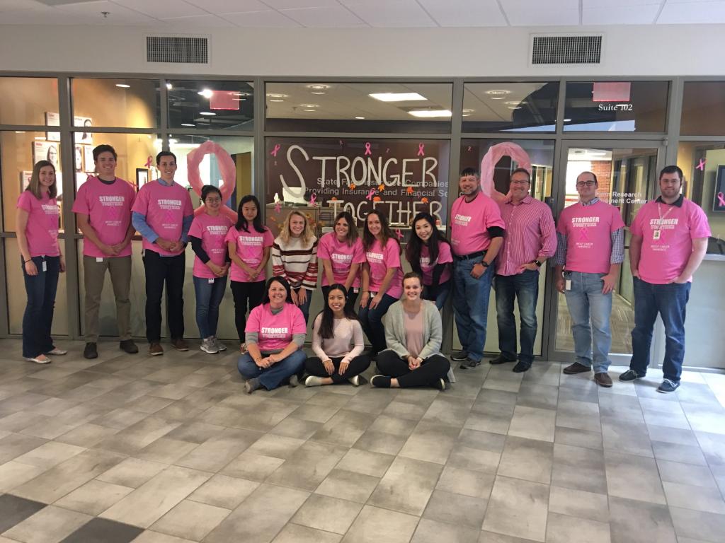 SFRDC's tweet photo. On Wednesdays We Wear Pink! Today, the #SFInterns and staff gathered together in pink in support of #breastcancerawarenessmonth. https://t.co/0mfCtjxxdR