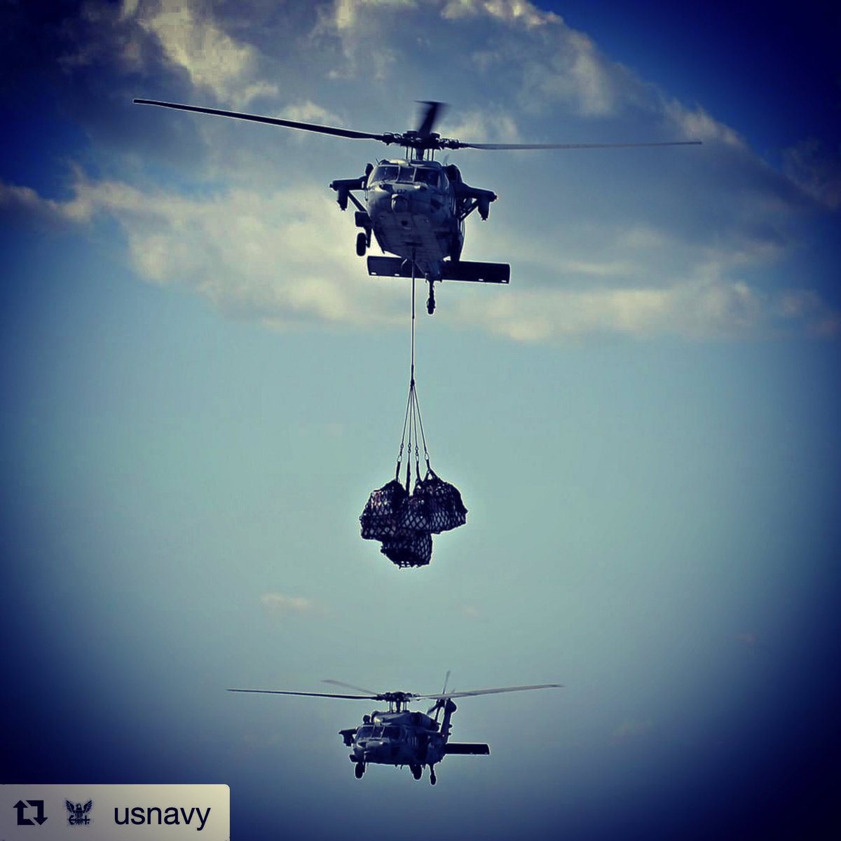 #Repost @usnavy
・・
Special delivery!
#USNavy #SeaHawk #helicopters #IslandKnights #USSWasp #USNSTippecanoe 
#BlueGreenTeam #ForgedByTheSea #GatorNavy #InstaNavy #LifeAboveTheSea #LifeAtSea #LifeOnTheWater #Military #NavyLife #NavyReadiness #Sailors #SeaLife @deptofdefense #SOT