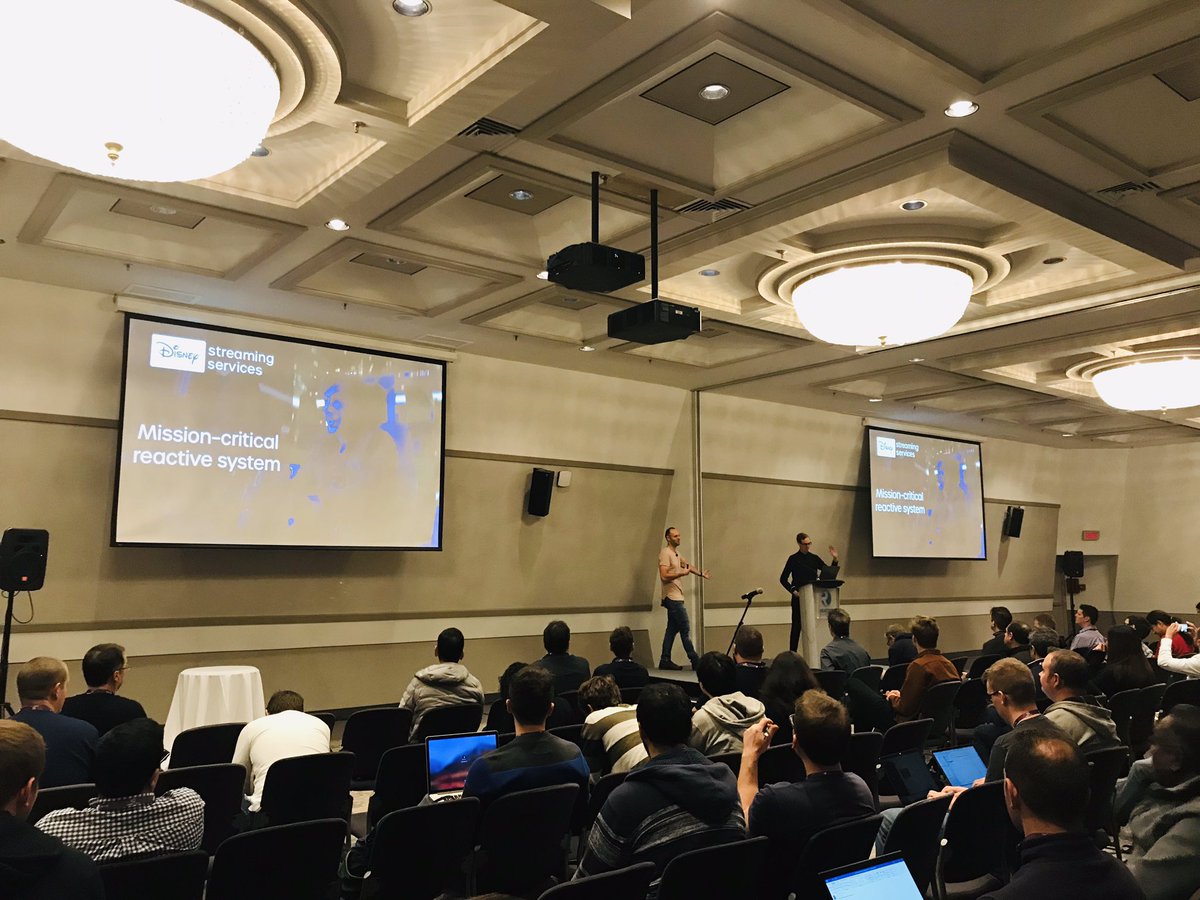 Plug1Plug2's tweet photo. Comedy duo Matt & @honzam399 have started their talk! #reactivesummit #Reactive18 #disneystreaming https://t.co/Y0zsG22Dh2