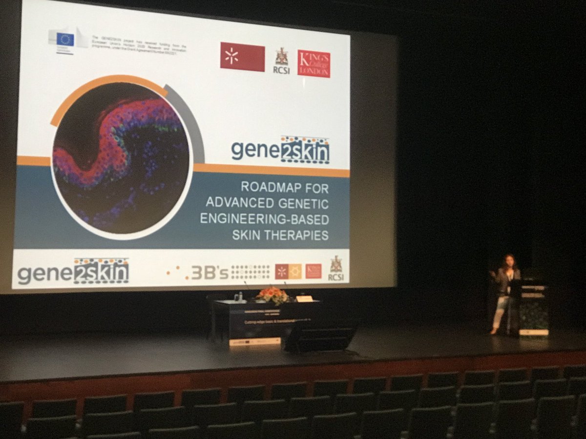 fjobrien's tweet photo. Alexandra Marques bringing the #Gene2Skin Final Conference detailing some of the great accomplishments of the project. Been a real privilege to be part of it &amp; to work with @3bsuminho &amp; @KCLstemcells @RCSI_Irl https://t.co/RKlZFbN3nd
