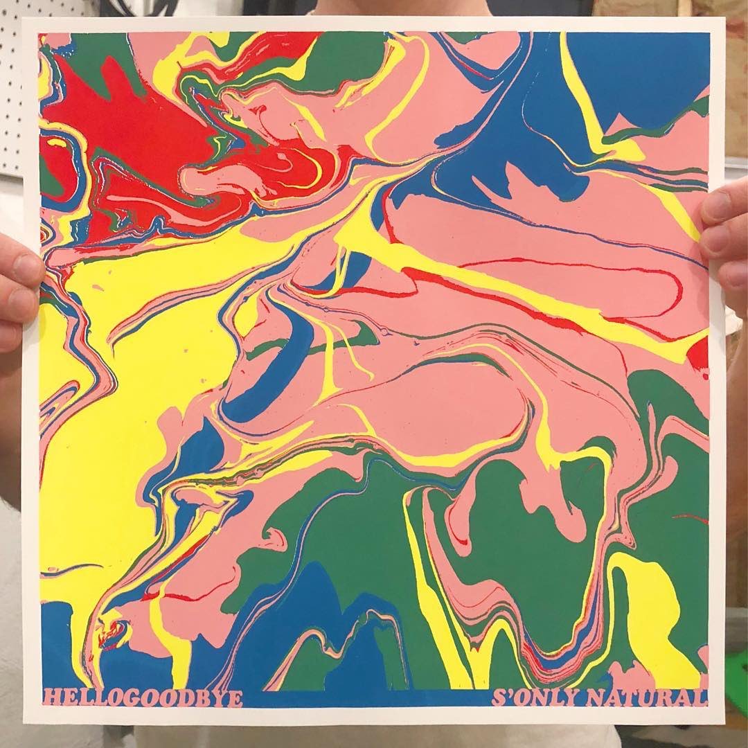 WiderAwakePrint's tweet photo. @itshellogoodbye 5 color silkscreened posters! A beautiful design by Forrest Kline that was super fun to see develop as each layer/color was printed. 🤩 Did anyone make it to @bootandsaddle in Philly for one of their shows last week? 🐎
#hellogoodbye #bootandsaddle https://t.co/7og07eV0yA