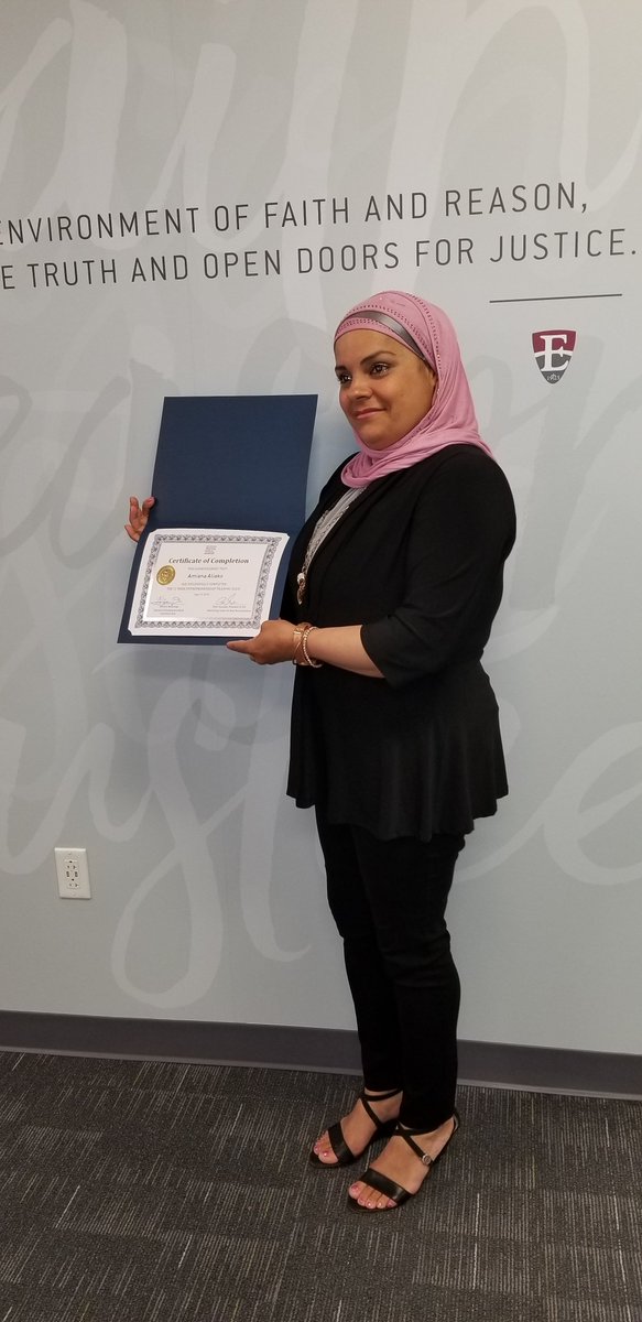 Very proud of Amina, graduate from <a href="/welcomingcenter/">The Welcoming Center</a> #SmallBiz goo.gl/oFJLUe
