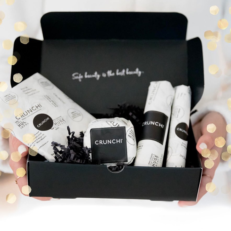 Holiday gift sets already? You bet! Shop the Crunchi Holiday Gift Sets before they sell out crunchi.com/rosiepope #crunchi #wearecrunchi #iamcrunchi #rosiepope