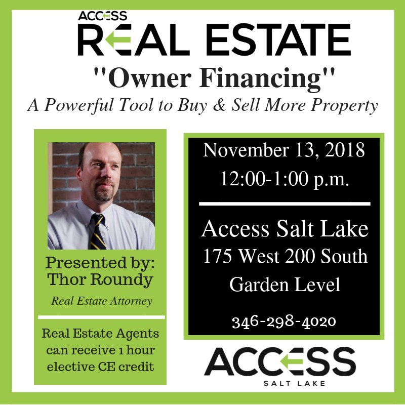 AccessSaltLake's tweet photo. Mark Your Calendars! Great event coming up! Access Real Estate "Owner Financing"
November 13th 12-1:00 p.m.
@vouch360 https://t.co/7MLtu5QYRf … #realestate #ownerfinancing #SLC #AccessSaltLake #AccessRealEstate #CE #realtors https://t.co/PhtCc1tmhN