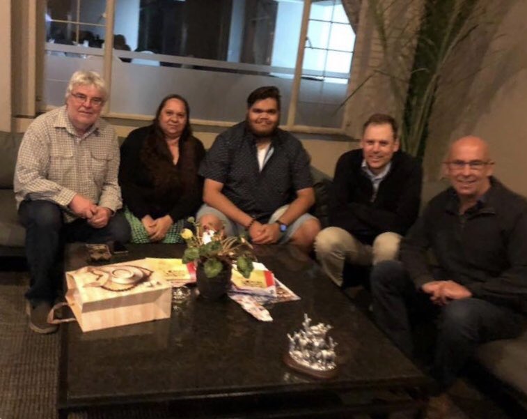 The ‘Australian Big Five’, relaxing after the SAERA Conference.       From left to right - Lion, Cheetah, Rhino, Elephant, Buffalo