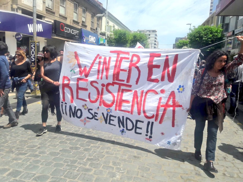 Chileokulto's tweet photo. Ahora establecimiento educacional Winter en Marchando desde el colegio el cual quieren vender a privados, marcha es hasta la Secretaría ministerial de educación de #ViñaDelMar  #ElWnterNoSeVende #NoAlCierreDelColegio https://t.co/e3lLENAJaC