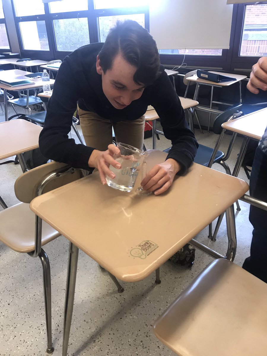 KCook_BPS's tweet photo. Mrs. J’s #APBio students engaged in diffusion with dialysis tubing.  Mrs. J’s dance moves were just a bonus!  #STEMWeek @AJaroBHS https://t.co/LDvcWEstzk