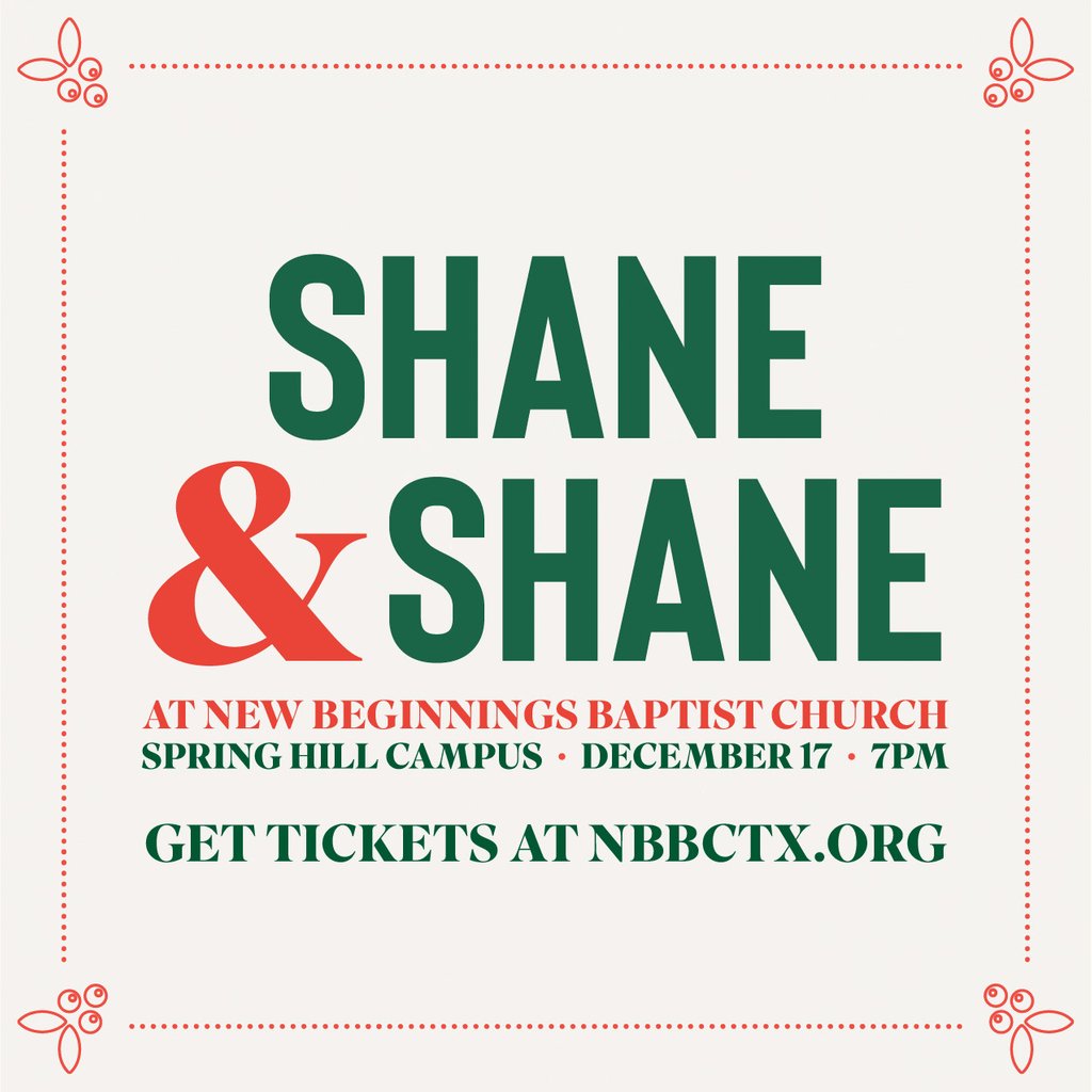 nbbc_tx's tweet photo. Have you heard? We are hosting Shane &amp; Shane this Christmas! This event is lined up to be an incredible evening of worship and celebration of the season, and tickets are going FAST! Visit https://t.co/lOCv1aQ9dB to get yours today! #ChristmasWithShaneAndShane https://t.co/IfArbtrGlp