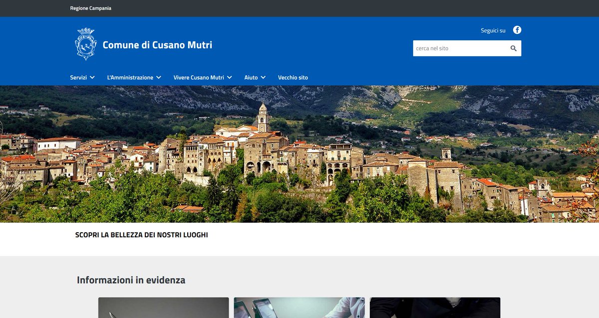 Da oggi è in linea il sito web istituzionale del comune di Cusano Mutri, realizzato in partnership con Dedagroup Public Service.
comune.cusanomutri.bn.it/index.php
Buon lavoro agli operatori del comune e agli amministratori!
#meminformatica #DomosAPP #DomosWEB #dedagroup #cusanomutri