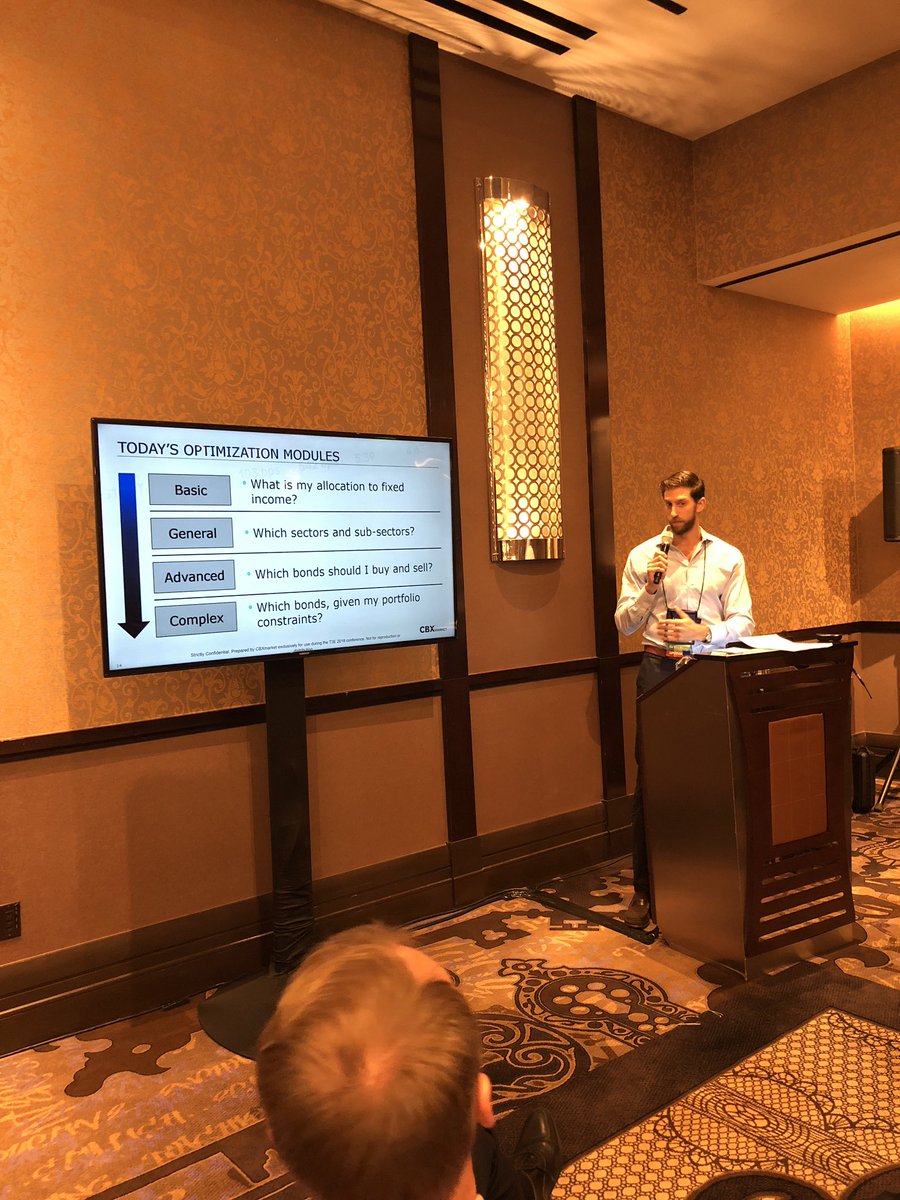 tinacpowell's tweet photo. Russell Feldman @CBXMarket talking about the opportunities of the bond market and how to use advanced optimization software @t3techhub @FinTechie #T32018 https://t.co/uhkUOktTWQ