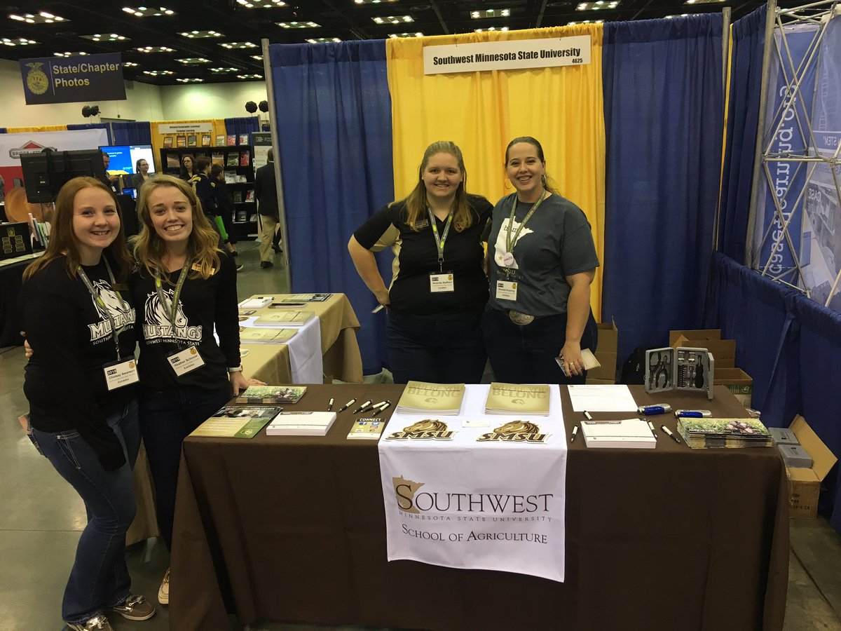 SMSU_Ag's tweet photo. We’re here at @NationalFFA convention in Indy! Come check us out and get some free Ag Swag! https://t.co/KJmauonndg