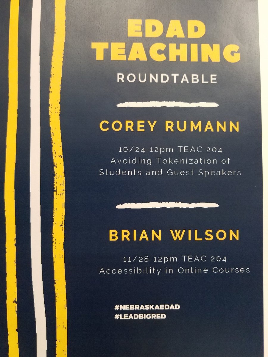 NebraskaEDAD's tweet photo. It's the fourth Wednesday. That means our faculty comes together to share promising teaching practices. It's how work gets done @NebraskaEDAD. #LeadBigRed #B1GThings https://t.co/C5ibrqLjqP