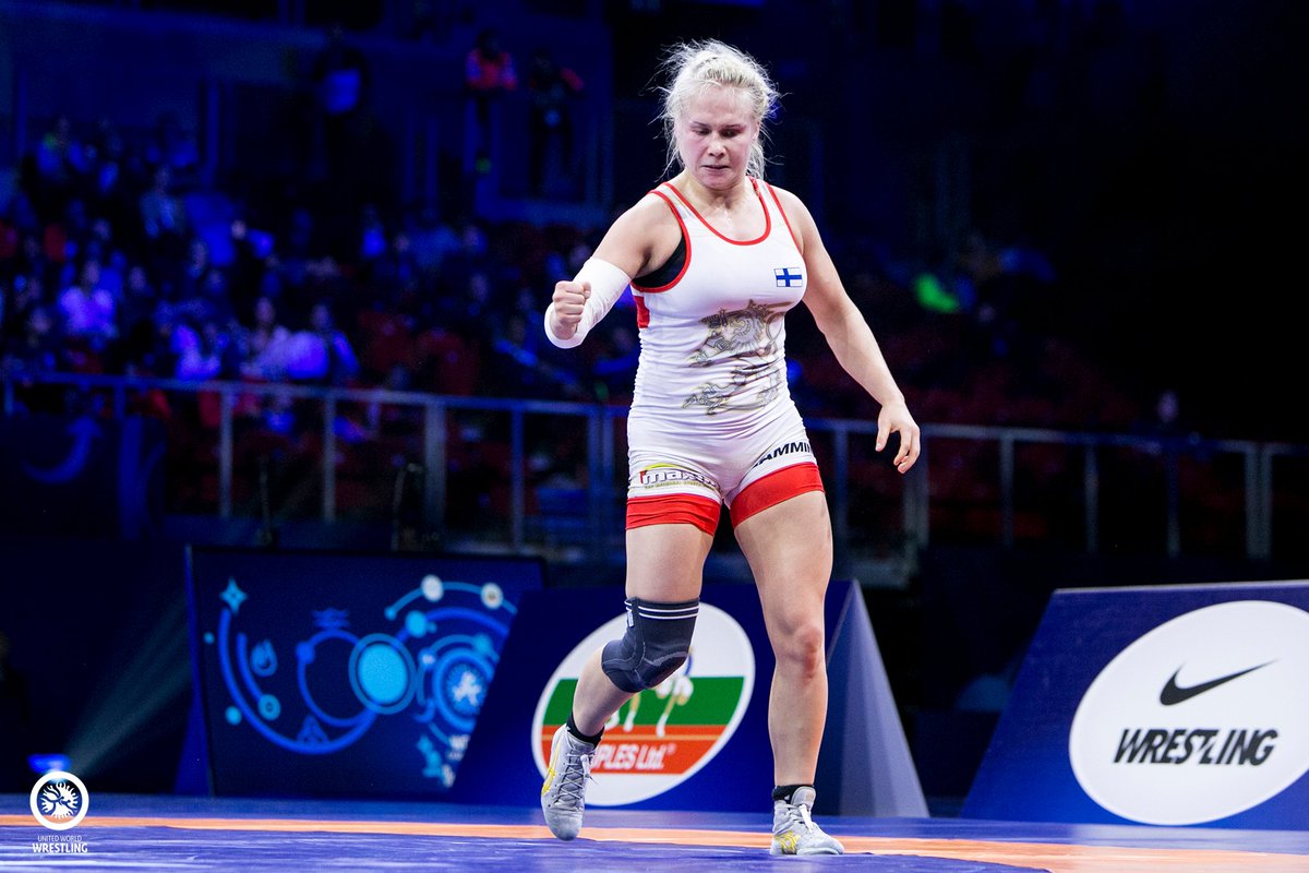 wrestling's tweet photo. 65KG: Petra OLLI (FIN)🇫🇮 defeats Danielle LAPPAGE (CAN)🇨🇦, 6-5. OLLI is your 65KG WORLD CHAMPION! 🌍🥇

Watch #BudaWrestle2018: https://t.co/kjTKLk2zCK https://t.co/PyeXkTVJkf