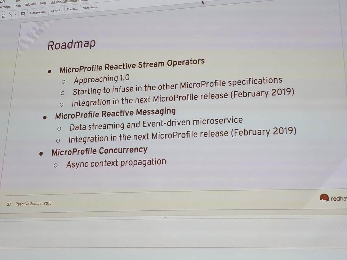Bringing Reactive to Enterprise Java developers - @tsegismont @jponge @clementplop from @redhat @reactivesummit #Reactive18 #vertx #kafka #jakartaee