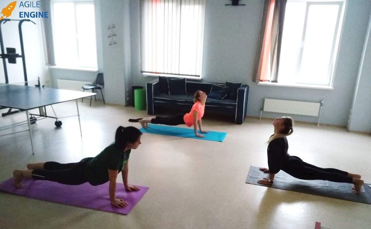 agileengine's tweet photo. Wednesday morning at @AgileEngine. Serenity, peace, and Yoga.
#ae_sports #agileengine https://t.co/aWytFzjbE0
