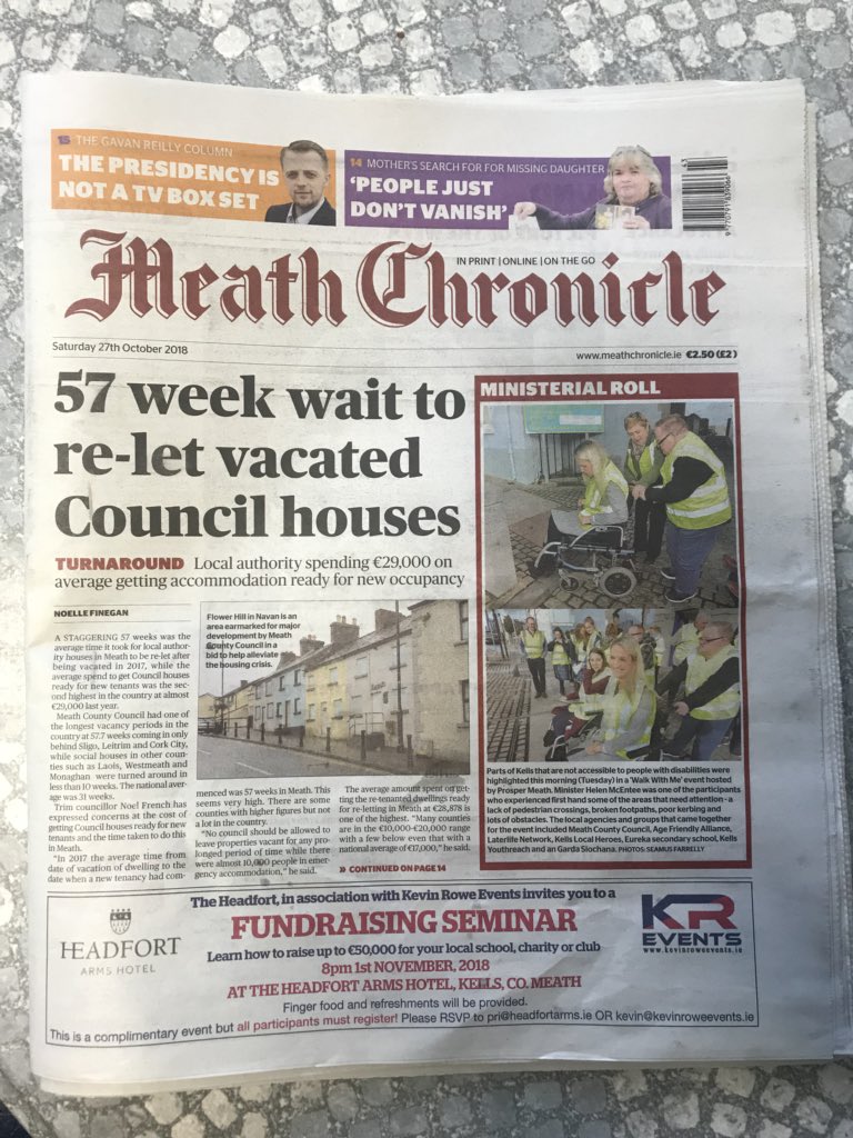 _shanecarolan's tweet photo. Yesterday’s “Walk with Us” study made front page of @meathchronicle. Full report and pictures in next weeks edition. @AgeFriendlyIrl @HMcEntee @ShayCasserley @meathupdates @meathcoco https://t.co/Y6BsWqhdmc