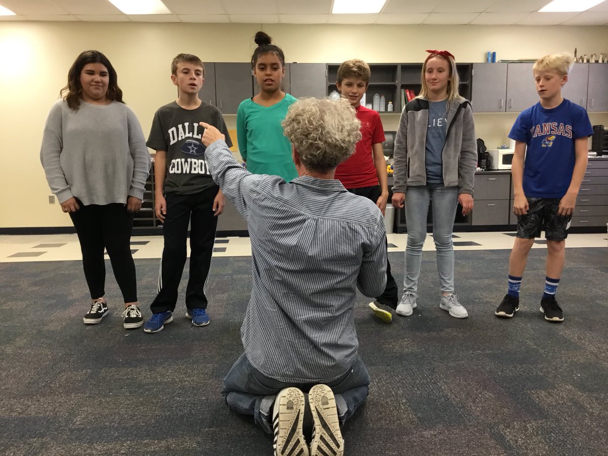 Improv this week w/John Mulvey. 6th graders step out of that comfort zone and just go for it! #RayMarsh