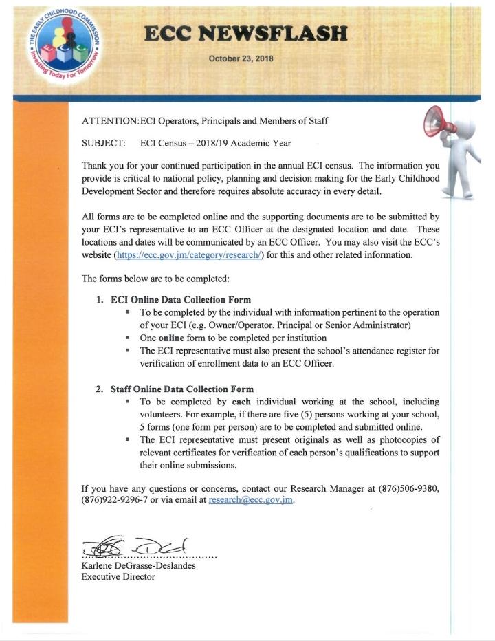 ECCJA's tweet photo. Attention ECI Practitoners! Please see #ECCNewsFlash: ECI Census 2018/2019 #12StandardsMatter https://t.co/fY2rNZkeIv
