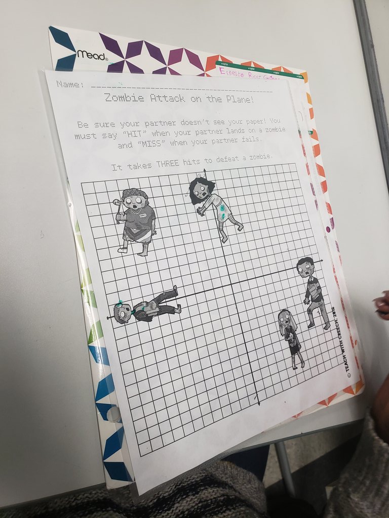 Casandra Hartsfield (@mshartsfield) on Twitter photo The Zombies are attacking in Mr. Thomas' class. Students engaged in Zombie battleship activity to practice coordinate graphing @TaraBHinton @boultertylerisd <a href="/MelanieCBush_06/">Melanie Bush</a> <a href="/Brooks_TylerISD/">Valorie Brooks</a> @LinnonJerard The Zombies are attacking in Mr. Thomas' class. Students engaged in Zombie battleship activity to practice coordinate graphing @TaraBHinton @boultertylerisd <a href="/MelanieCBush_06/">Melanie Bush</a> <a href="/Brooks_TylerISD/">Valorie Brooks</a> @LinnonJerard