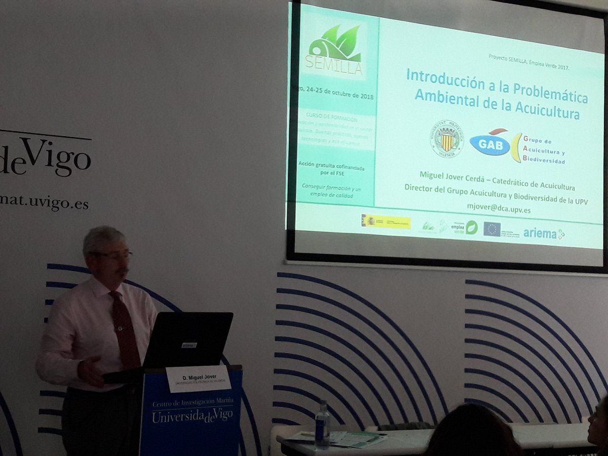 M. Jover #GAB_UPV presenta los problemas medioambientales de la #acuicultura y los indicadores de #sostenibilidad de la producción #formacion #innovacion #medioambiente #empleaverde