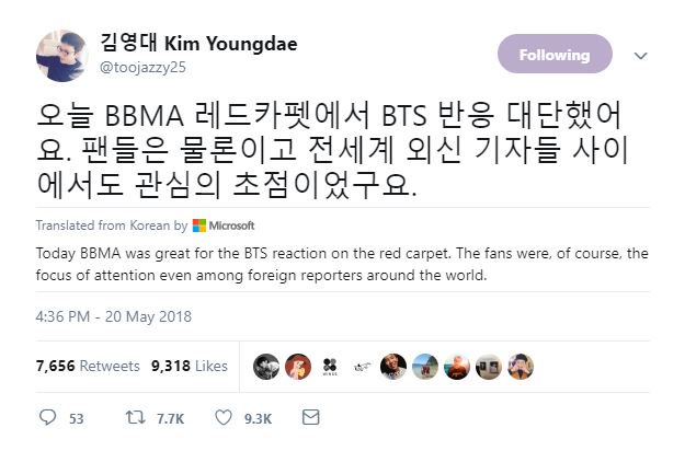 The AMAs and BBMAs were downright salivating to get BTS to perform on their shows. Kim Youngdae said all the hype at BBMAs 2018 was for BTS and from personally being at the show yeah, 90% of the crowd was there for BTS
