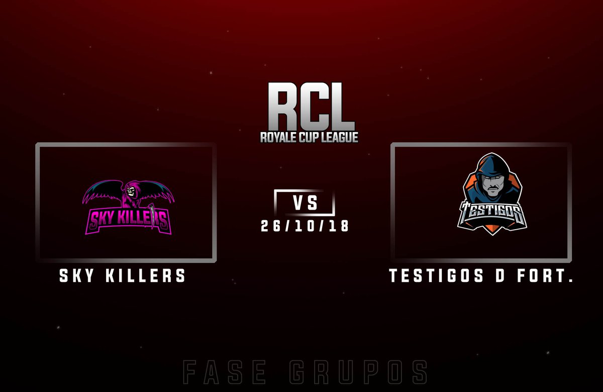 Fase Grupos 

@SkyKillers_GG vs @TestigosDFortCR

Viernes 26 de Octubre
 
Hora: A Confirmar